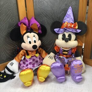 Disney Set 2 Minnie Mouse Plush Witch & Bat Halloween Costume Teddy Bear